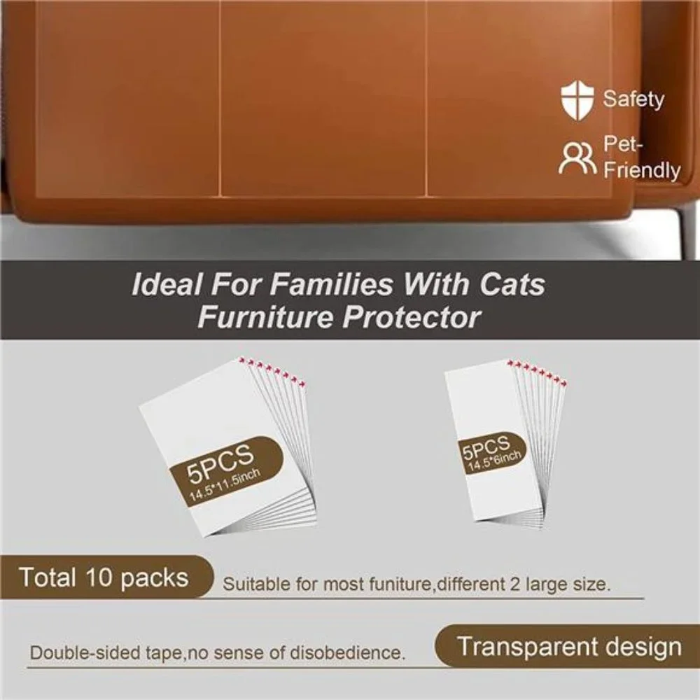 10 PCs Cat Scratcher, Double-side Sticky Cat Scratch Deterrent Tape